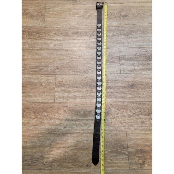 Vintage Trafalgar Italian Coin Belt Crackle Leather Bronze Rustic Sz L Brown - Picture 7 of 13